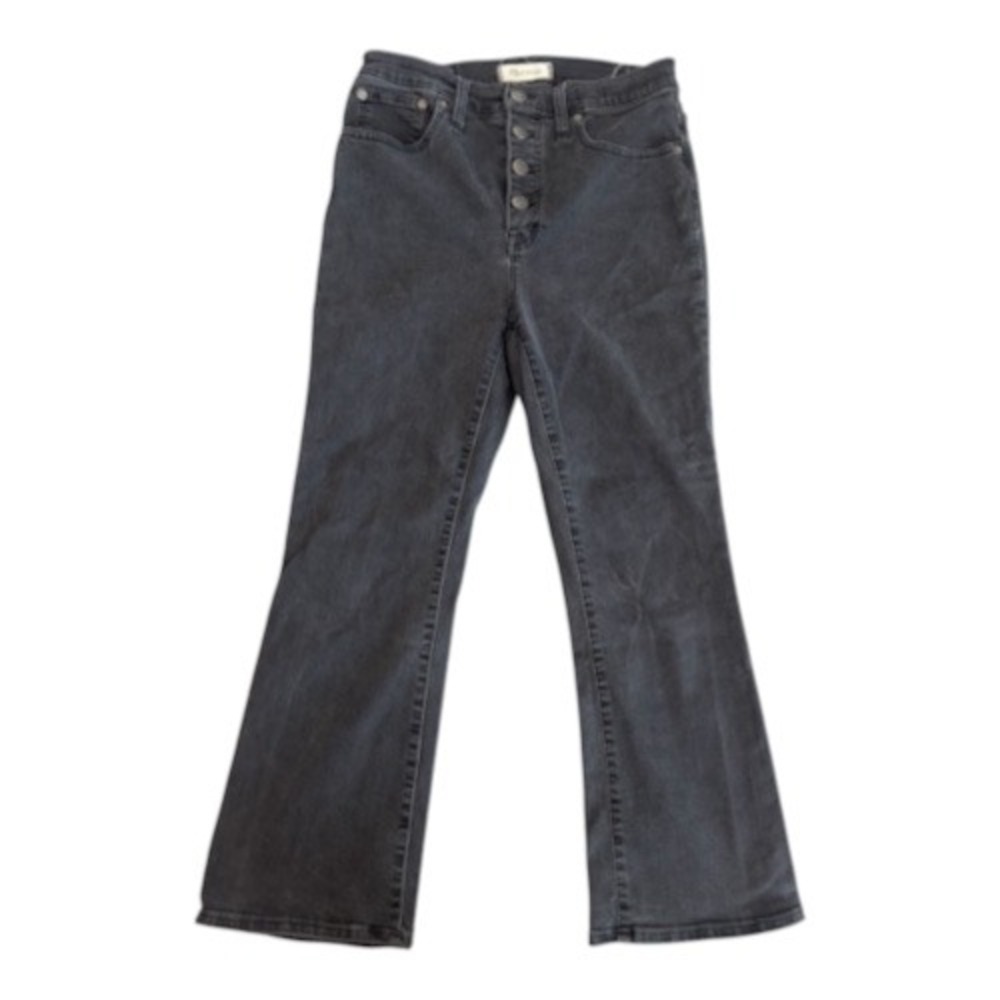 Madewell Cali Demi-Boot Jeans High Rise Button Fly Faded Black Size 29